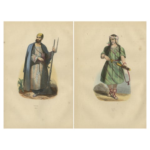 Cultural Warriors: Traditional Attire of Iranian and Afghan Tribes, 1844