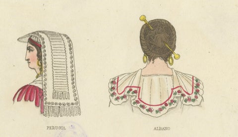 Traditional Costumes from Frascati, Perugia, Albano and Monastic Orders, 1823, close-up 3