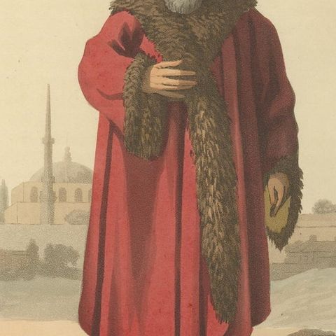 Antique Print of Capidgi Bachi Officer, the Military Costume of Turkey , 1818, close-up 2