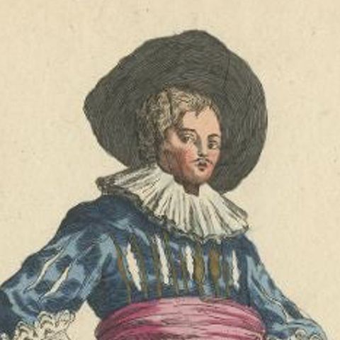 Rare Antique Hand-Colored Print of a Dutch Nobleman in 1620, Published in 1805, close-up 1