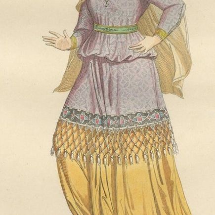 Sienese Nobility and Knight of the Knot in Lavish Medieval Costume. 1845, close-up 1