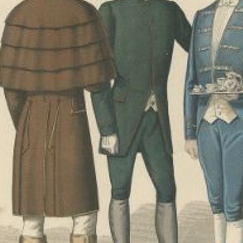 Antique Print of Men's Fashion, Published in January 1886, circa 1900, close-up 2