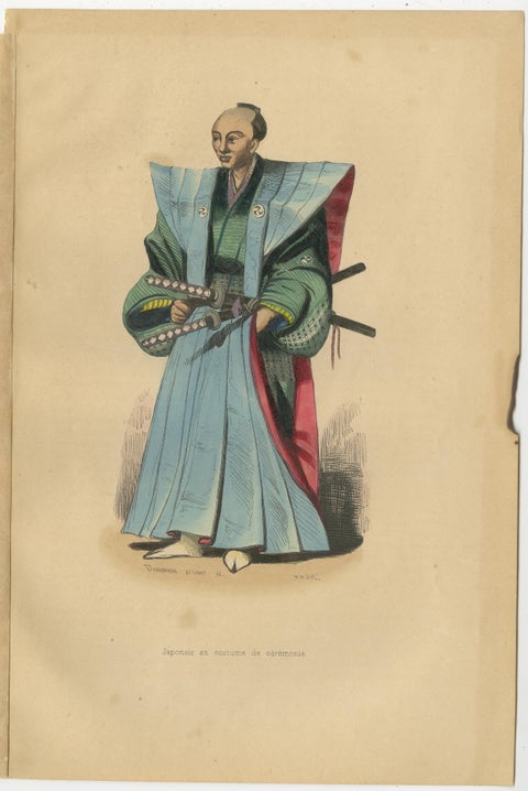 Vibrant Handcolored Depictions of Japanese Costumes from 1844, view 2