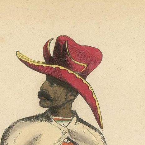 Antique Print of an Arab Nobleman by Wahlen '1843', close-up 1
