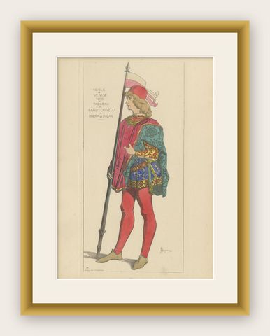 Antique Print of a Nobleman from Venice by Jacquemin 'c.1870', shown framed