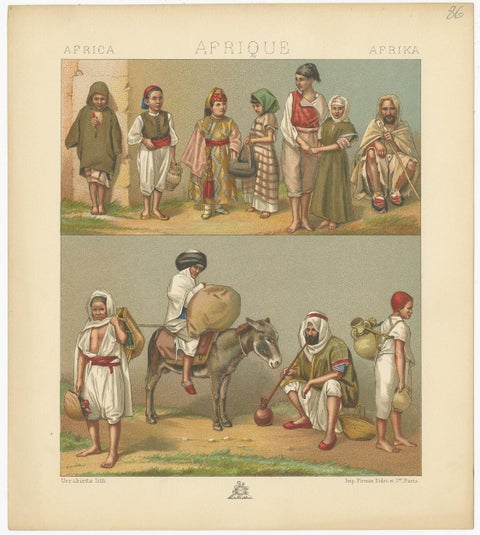 Pl. 86 Antique Print of African Costumes Racinet, 'circa 1880', view 4