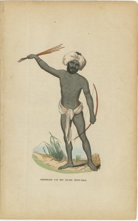Antique Pacific Islanders & Polynesian Costume Prints, Set of 10, c.1852, view 11