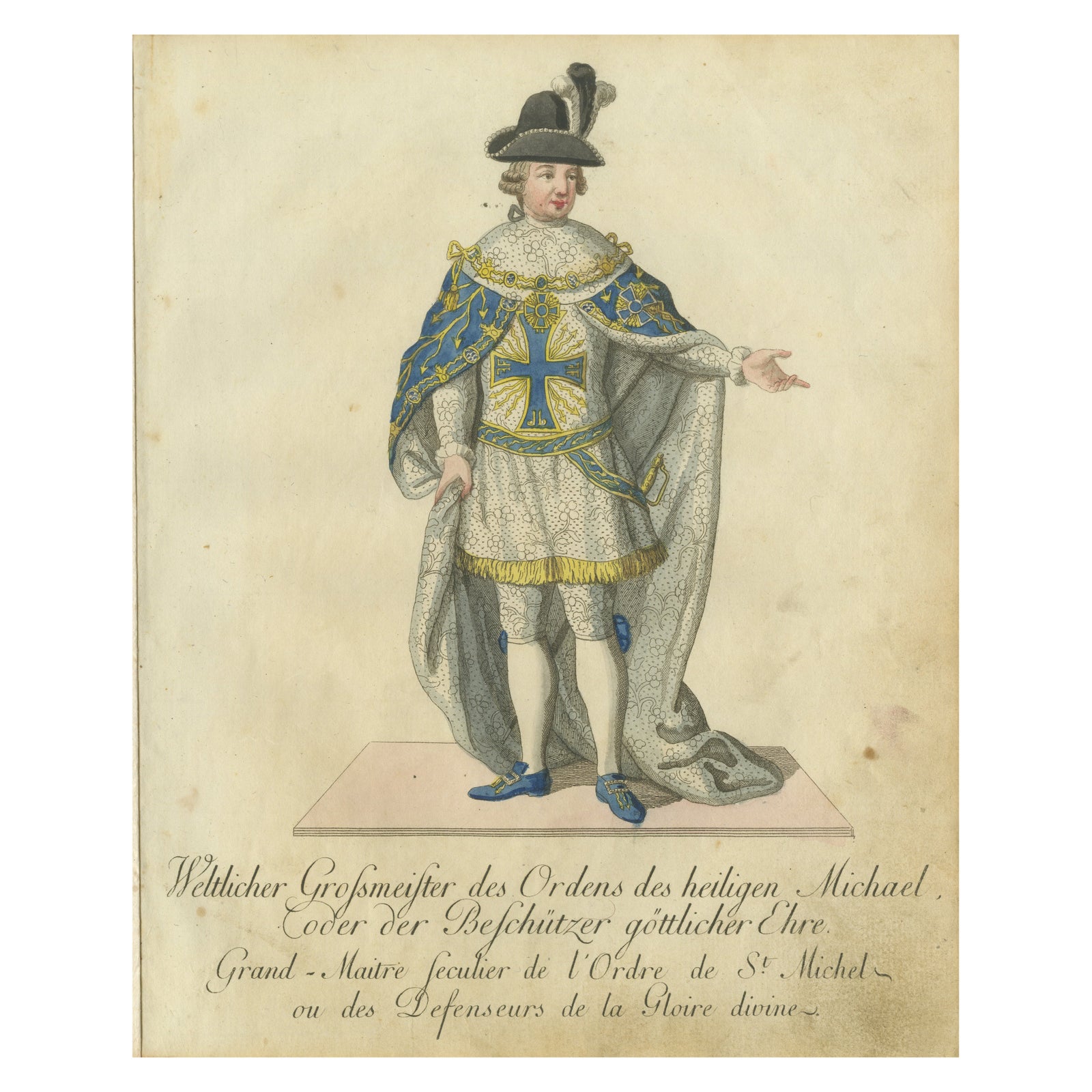 Grand Master of the Order of St. Michael in Ceremonial Attire, 1791 Engraving