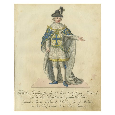 Grand Master of the Order of St. Michael in Ceremonial Attire, 1791 Engraving