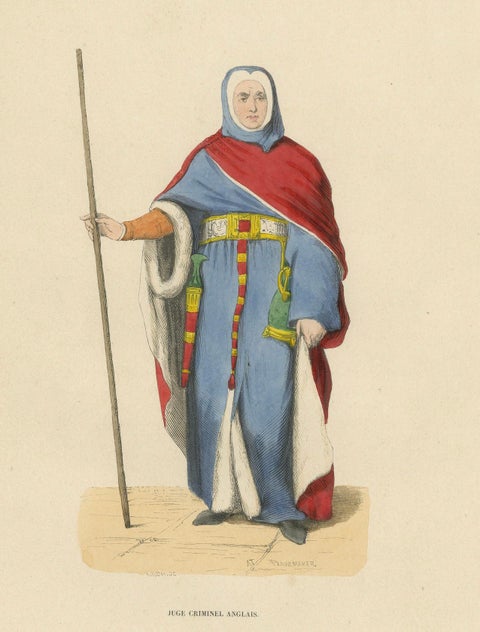 The Scales of Justice: An English Criminal Judge in Traditional Robes, 1847, close-up 4