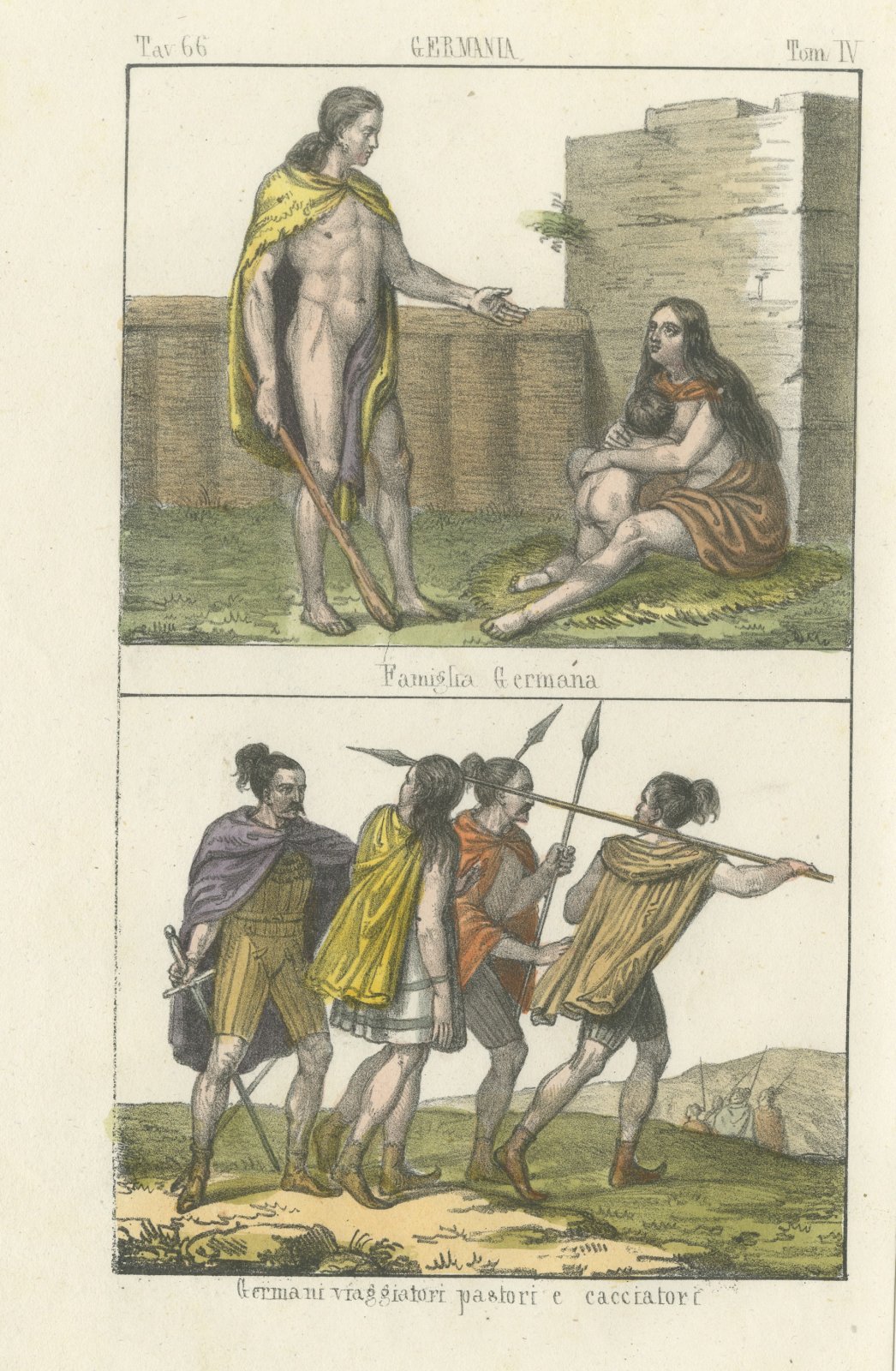 A Germanic Family and Germanic Travelers, Herdsmen and Hunters, 1842
