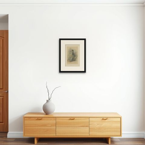 Elegant Victorian Lady Portrait, Vanity Fair Marchioness of Waterford 1883, shown framed on a wall