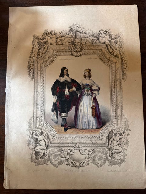 Louis XIII & Anne of Austria French Court Costume Lithograph, 1847, view 5