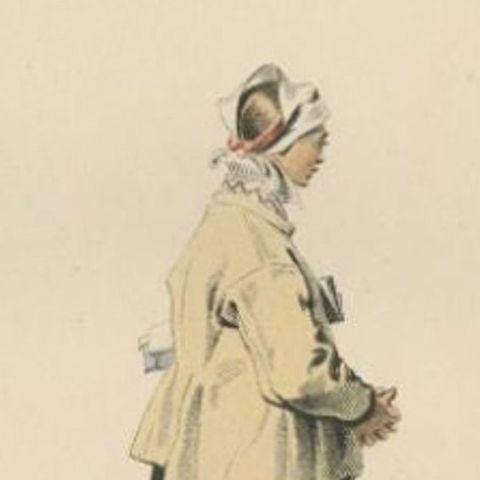 Antique Costume Print of Mora in Sweden by Sandberg, circa 1864, close-up 2