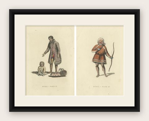 Samoyed Heritage: Portraits of Siberian Tradition in Summer and Winter Attire, shown framed