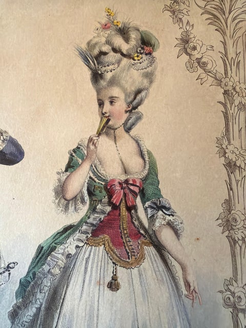 Louis XVI French Rococo Court Costume Lithograph, 1775, Published 1847, view 3