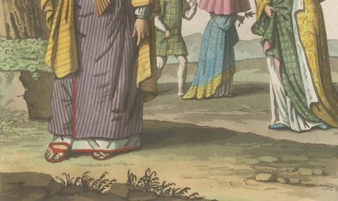 Japanese Costume Scene Edo Period, Ferrario Il Costume Antico e Moderno, 1815, close-up 5