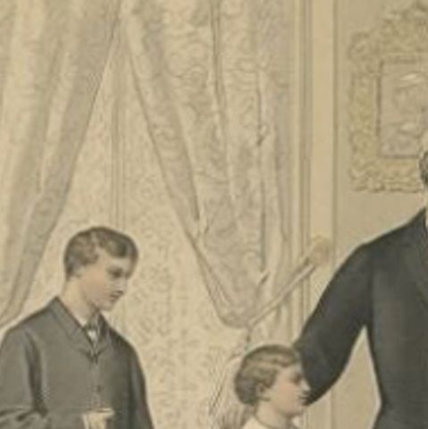 Original Antique Fashion Print, Published in March, 1882, close-up 1