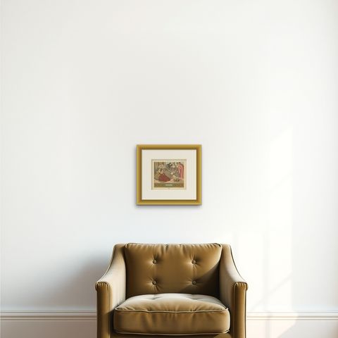 Pl. 170 Antique Print of Italian P_Veronese Costumes by Racinet, 'circa 1880', shown framed on a wall