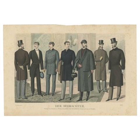 Antique Print of Fashion in February 1883 by Klemm & Weiss 'circa 1900'