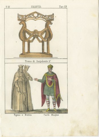 The Throne of Dagobert with Pepin, Bertha and Charlemagne, Lithograph, 1842, view 2