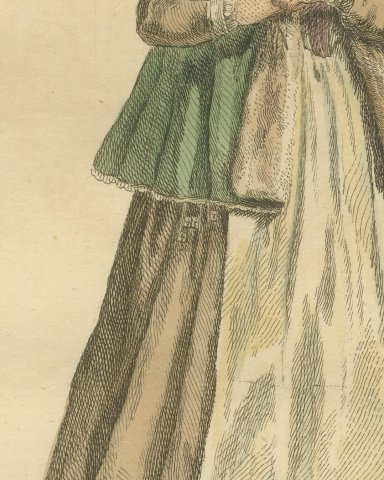 Matron of Meissen in Green Cape and White Apron, Costume of 1577, Jefferys 1757, close-up 2