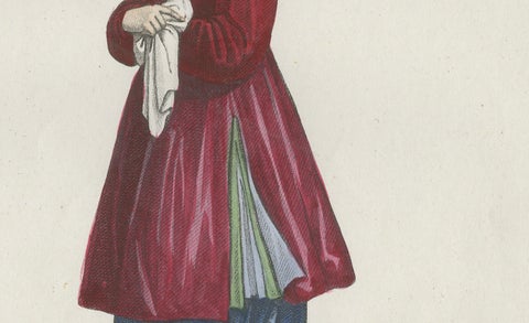 Cochinchina Woman Costume Print, Antique Hand-Colored Lithograph, 1854, close-up 2