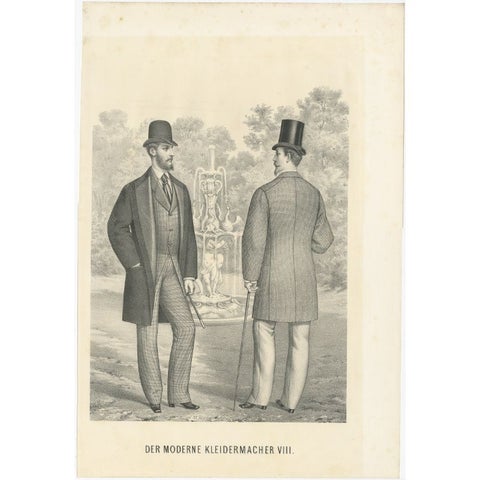 Antique Decorative Print of Men's Fashion, c.1890, view 2