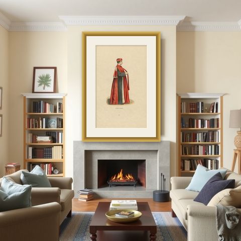 In Council and Commerce: A Venetian Senator in Robes of Office, 1847, shown framed in a room