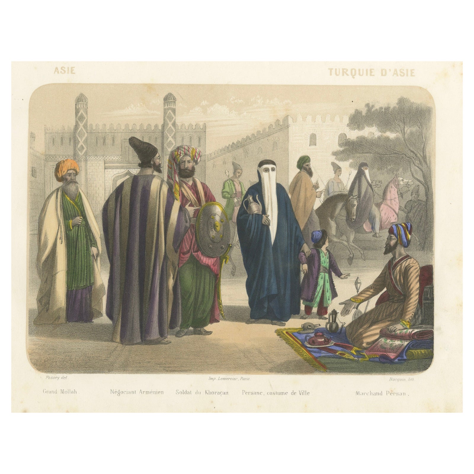 Persian and Armenian Figures, Asia Minor and Khorasan Costumes, c.1845