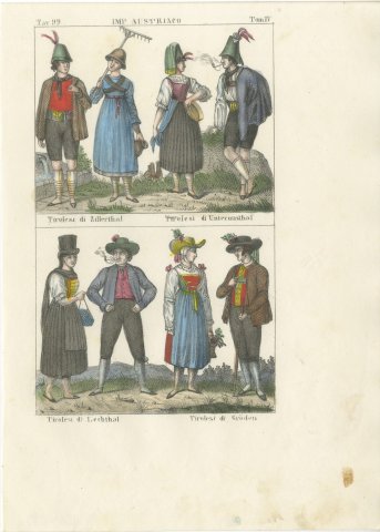 Tyrolean Costume of the Zillertal, Unterinntal, Lechtal and Gröden, 1842, view 2
