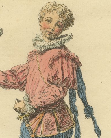 Habit of an English Page in the Reign of Edward VI, Jefferys Costume Plate, 1757, close-up 1