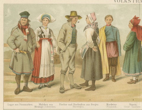 Traditional Folk Costumes from Europe, From Volkstrachten I. c. 1890, close-up 4