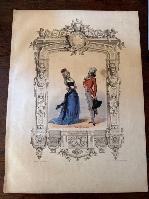 Louis XVI French Court Costume Lithograph, 1792, Published 1847, view 5