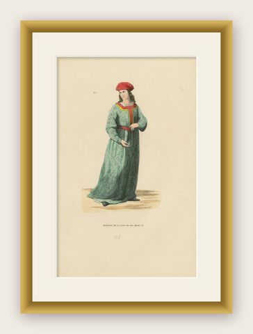 Aristocratic Elegance in the Court of King Henry VI: A Noble Lord Dressep Up, shown framed