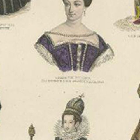 Antique Costume Print Including Costumes of France and Others, close-up 2
