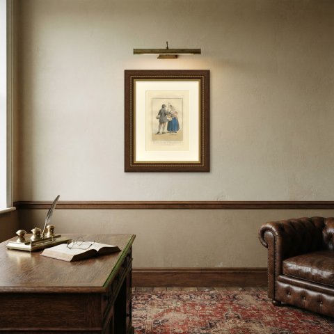 Schouwen Couple going to Zierikzee Market, Zeeland Print, 1811, shown framed on a wall