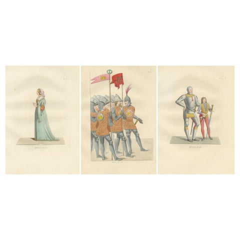Italian Elegance and Armor in 15th Century Costume Prints, Published in 1845
