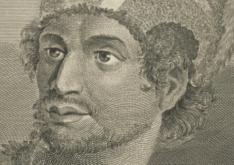 Portraits of Nobility from the Sandwich Islands (Hawaii), Published circa 1790, close-up 2