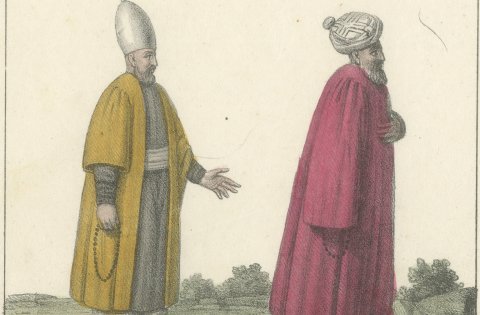 Dervishes Tekalasci and Kalacli with Elvani and Ed Edmi Monks, 1842, close-up 1