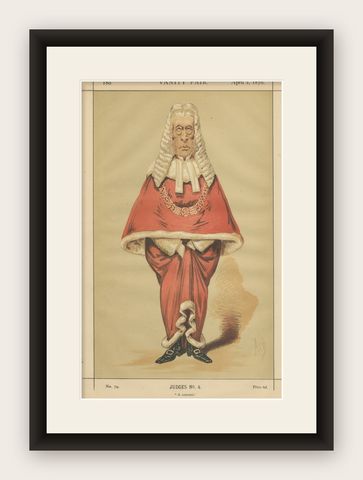 Victorian Judge in Robes, Vanity Fair Judges Series No. 4, 1870, shown framed
