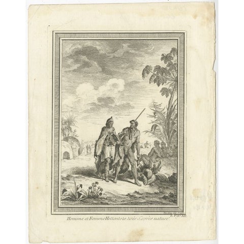 Antique Print of Hottentots in South Africa, C.1750, view 2