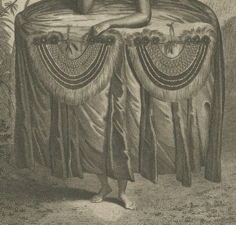 Ceremonial Grace: The Gift-Bearing Attire of a Tahitian Woman in 1799, close-up 2