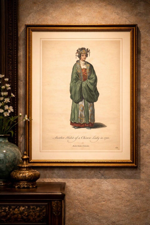 Chinese Lady in Traditional Dress, Antique Costume Print, Jefferys, 1749, view 2