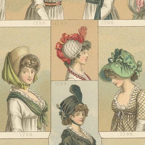 Pl 123 Antique Print of French 18th Century Women's Costumes by Racinet, close-up 2