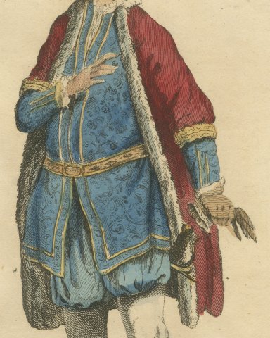Habit of King Edward VI Worn in England in 1550, Jefferys Costume Plate, 1757, close-up 2