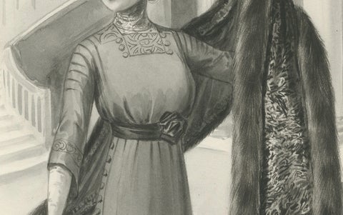 Ferdinand-Léon Ménétrier French Belle Époque Fur Fashion Design, c.1910, close-up 5