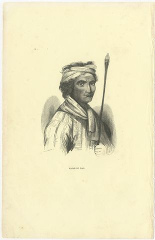 Rajah of Dao, Antique Wahlen Costume Print, 1843-1844, view 2