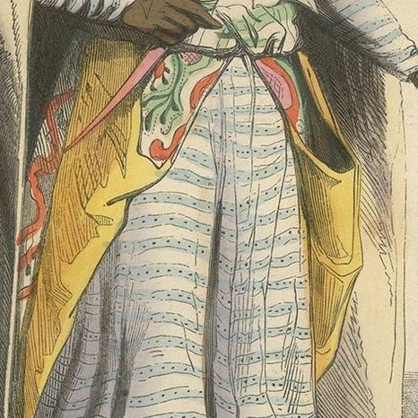 Antique Print of an Arab Nobleman by Wahlen '1843', close-up 2