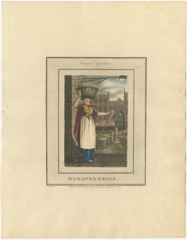 Strawberry Seller in Covent Garden, Cries of London, 1804, view 2